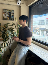 ティーンダイイングバックポケットバルーンデニムパンツ