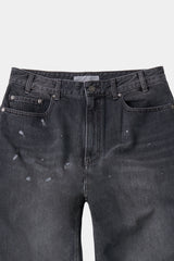 Aged Splatter Carpenter Denim Pants(Washed Black)