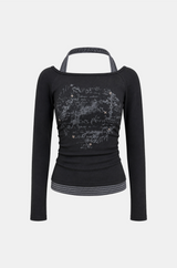 Yvette Halter Graphic Layered Top