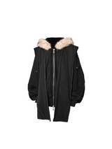 RELABEL Spatial Relations (Fallen Blossoms) Water-washed, colour-faded wool beanie Detachable zip-up cardigan Oversized silhouette heavyweight sweatshirt