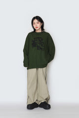 ウェーブレタリング長袖Tシャツ