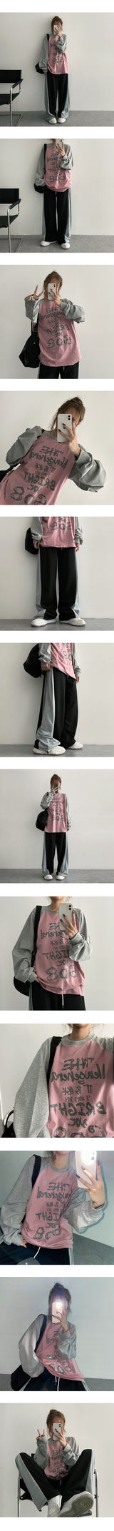 Decott lettering raglan sweatshirt