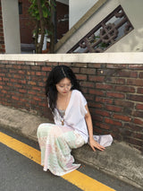 パッチ フラワー スカート