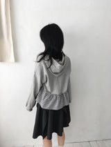 Plaid Frill Hoodie Tee