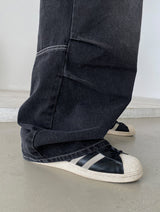 Cパラシュートデニムワイドパンツ