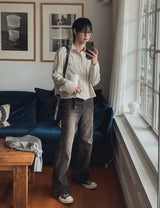 トート ピグメント スト カッティング クロップ シャツ