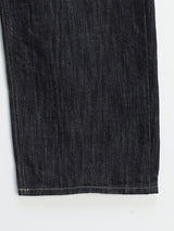Indigo embossed denim pants