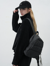 padded mini backpack - black            