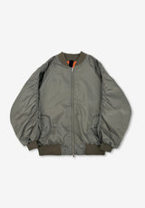 LU Overfit Shirring Bomber Jacket