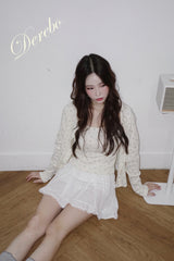 white bow A-line mini skirt