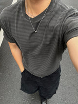 Vintage striped short-sleeved T-shirt