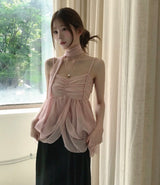 [ high waist ] raw hour wide pintuck maxi sl