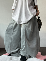 コリアン/ストリング 🤍 フォーマルカーブフロントプレートコットンストリングバルーンパンツ 🤍🩶🤎🖤 - 5 カラーズ