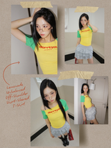 レモネードアンバランスオフショルダーショートスリーブTシャツ