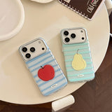 ストライプ フルーツ リストストラップ iPhoneケース