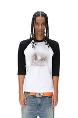 Waffle Three Quarter Raglan Tee