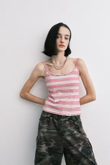 stripe sleeveless (pink)
