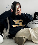 Skang boxy lettering fleece sweatshirt