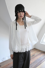 ROUND COLLAR LACE SHIRT OFF WHITE