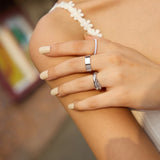 6mm smooth band rhodium plating + 925 silver ring R064-04H