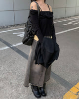 ラフデニムロングスカート