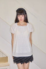 NANA LACE PUFF BLOUSE (WHITE)