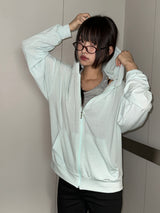 Antale Sheer Oversized Hooded Zip-Up 4color