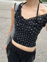 SHIRRING DOT 2-WAY TOP