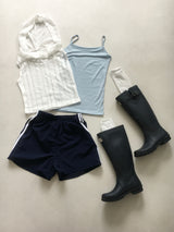 Two-line nylon washable shorts (8c)