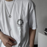 Rain Oval Lettering Short-Sleeved T-shirt (2 colors/36805)