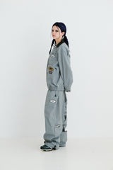 VARIETY PATCH SUPER WIDE VENTILATION PANTS ASH BLUE
