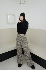 Vintage Leopard Wide Pants