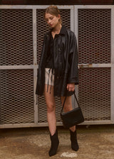 LEATHER STRING HALF COAT