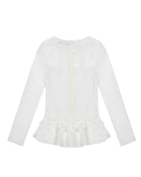 Glossy Frill Top _ WHITE