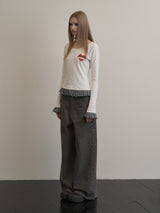 SIDE BEADS PANTS CHACOAL