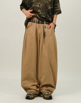 BEE Curved Line Pin-tuck Balloon Pants