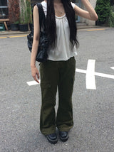 Sobi Stud Cargo Pocket Bootcut Pants