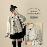 Board Two-Tone Line Emblem Badge Round Cardigan