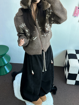 トッポッキユニークスナップバルーンコーデュロイロングパンツ 🤍🤎🧸🖤2カラー