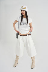 TWILL BERMUDA PANTS [WHITE]