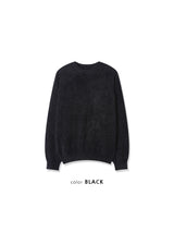 クロップドフラフィーラウンドネックニット 4COLOR