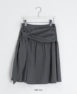 Dunkey Shirring Wrap Midi Skirt
