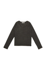 ストライプウールTシャツ [Black]