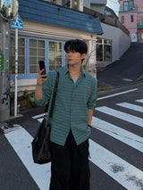 スエード チェックシャツ