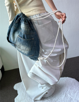 ハイクオリティ🌷🖤サイドフラワーボヘミアンバックスナップパンツ🪻🌼🥀3カラー