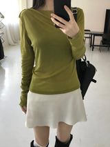 サテンフレアミニスカート(3 colors)