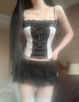 Shadow Corset Lace Top (White)