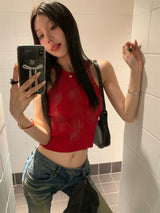 fire ribbed sleeveless tee