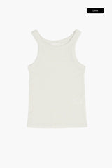 Half wrinkled ribbed sleeveless