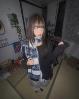 (3color) Ribbon Flare Shirring Loose-Fit Knit Cardigan